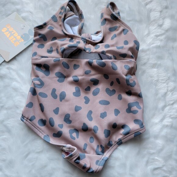 Dot Dot Smile Other - Dot Dot Smile Swimsuit Girl's Baby 6-12mo Brown Animal Print One Piece Swim NWT